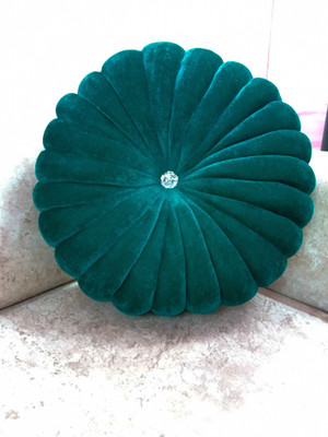 Shri Ganesh Handloom Microfibre Solid Cushion Pack of 1(Dark Green)