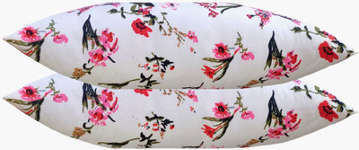 ACTOS Microbeads Floral Sleeping Pillow Pack of 2(White)