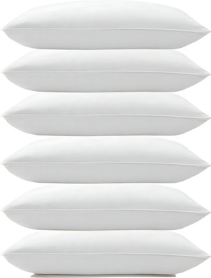 CIEZAR Luxury Cotton Solid Sleeping Pillow Pack of 6(White)