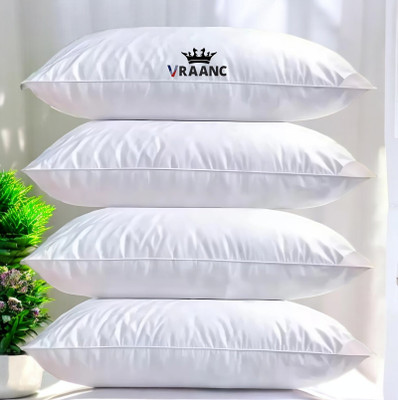 vraanc Luxury Polyester Fibre Abstract Sleeping Pillow Pack of 4(White)