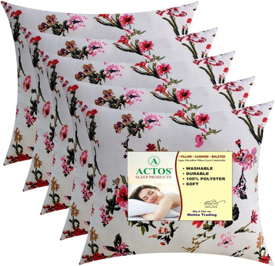 ACTOS Microfibre Floral Cushion Pack of 5(White)