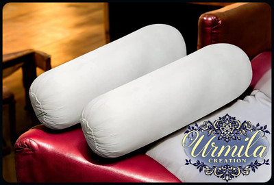 Urmila Creation Microfibre Bolster Pack of 2 Solid Round(White)