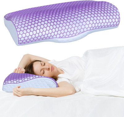 Flipkart SmartBuy Memory Foam Geometric Sleeping Pillow Pack of 1(purple sf 02)