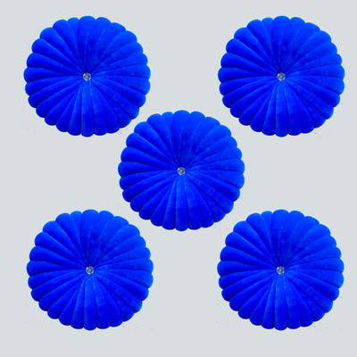 Shri Ganesh Handloom Microfibre Solid Cushion Pack of 5(Light Blue)
