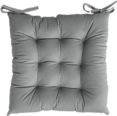 EVOL Cotton Solid Chair Pad Pack of 1(Grey)