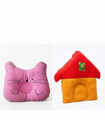 Trivika And Sons Mustard Seeds Baby Pillow Pack of 2 Solid(Pink, Yellow)