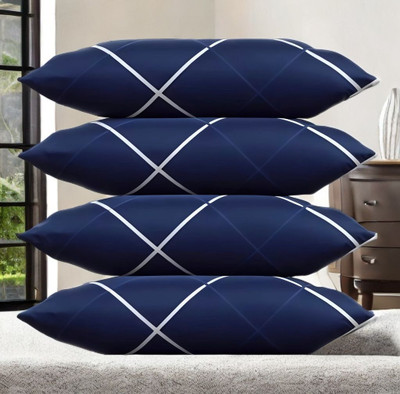 Urmila Creation Microfibre Sleeping Pillow Pack of 4 Solid LUXURY(Blue)
