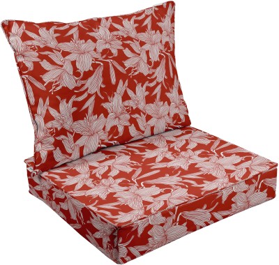 Vargottam Foam Floral Chair Pad Pack of 2(Red)