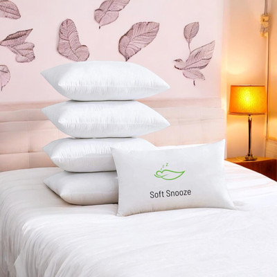 SOFT SNOOZE Microfibre Sleeping Pillow Pack of 5 Solid Luxury(White)