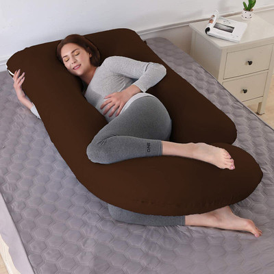 Mojo J SHAPE Polyester Fibre Solid Pregnancy Pillow Pack of 1(Brown)