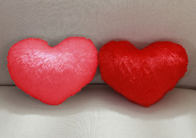 PICKKART Microfibre Solid Cushion Pack of 2(Red, Pink)