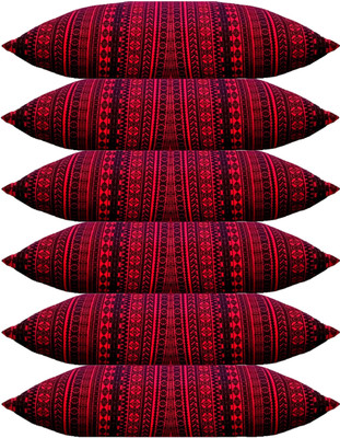 ACTOS Microfibre Geometric Sleeping Pillow Pack of 6(Maroon)