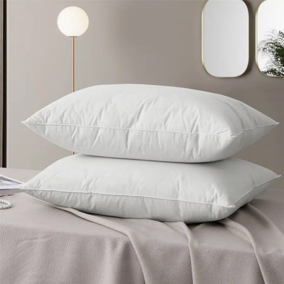 VJSTAR Microfibre Sleeping Pillow Pack of 2 Solid Pillow(White)