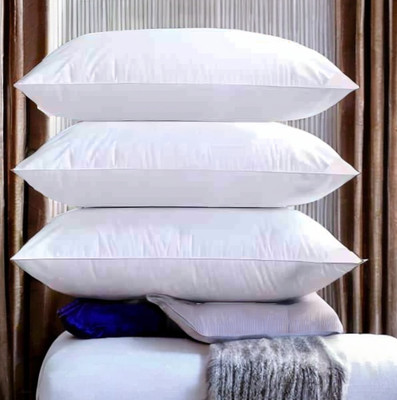 LIPONOS LUXURY Polyester Fibre Solid Sleeping Pillow Pack of 3(White)