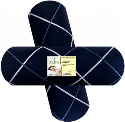 ACTOS Microfibre Geometric Bolster Pack of 2(Dark Blue)