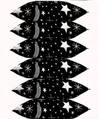 SANJU BROTHER Microfibre Abstract Sleeping Pillow Pack of 6(BLACK STAR)