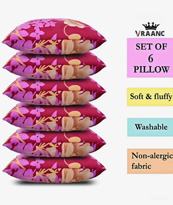 vraanc Polyester Fibre Abstract Sleeping Pillow Pack of 6(Pink)