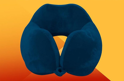 RAJASTHAN HANDLOOM Memory Foam Solid Travel Pillow Pack of 1(Light Blue)