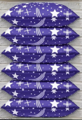 LIPONOS LUXURY Polyester Fibre Abstract Sleeping Pillow Pack of 6(Blue)