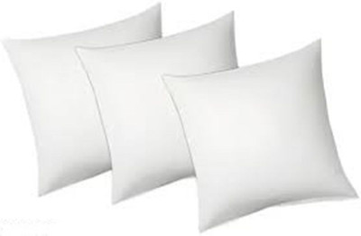 Kindar Care Microfibre Cushion Pack of 3 Solid Soft Filler Cushion, Sofa Cushion, Square Pillow Comfortable Pillows, 12X12 Inch(White)