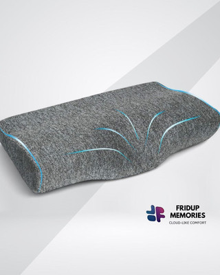 FRIDUP Memory Foam Orthopaedic Pillow Pack of 1 Geometric Memory Foam Shoulder, Back, Spine, Neck Pain Relief Pillow(Gray)