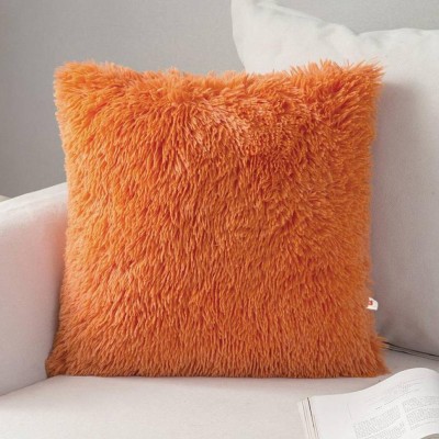 Cozyert Microfibre Solid Cushion Pack of 1(Orange)