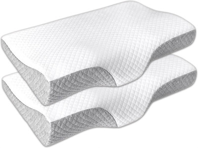 Flipkart SmartBuy Memory Foam Solid Orthopaedic Pillow Pack of 2(Grey)