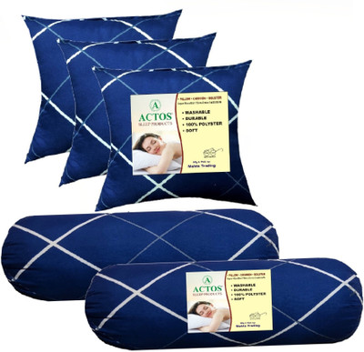 ACTOS Microfibre Geometric Bolster Pack of 5(Dark Blue2)