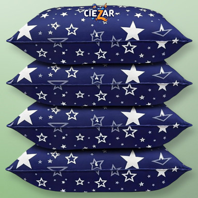 CIEZAR Polyester Fibre Sleeping Pillow Pack of 4 Abstract Luxury(Blue)