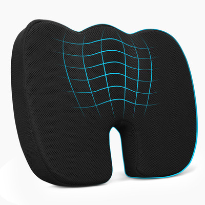 Twinkido Memory Foam Solid Cushion Pack of 1(Black)