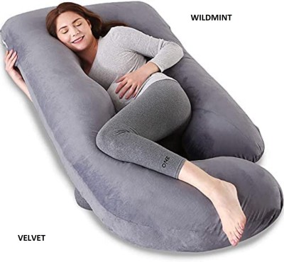 WILD MINT Polyester Fibre, Microfibre Solid Pregnancy Pillow Pack of 1(Grey)