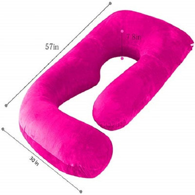 Victostar j shape pregnancy pillow Polyester Fibre Solid Pregnancy Pillow Pack of 1(Pink)