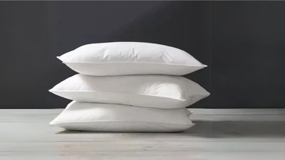 LIPONOS LUXURY Polyester Fibre Solid Sleeping Pillow Pack of 3(White)