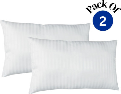 cubenexis Microfibre Sleeping Pillow Pack of 2 Stripes CubeNexis(White)
