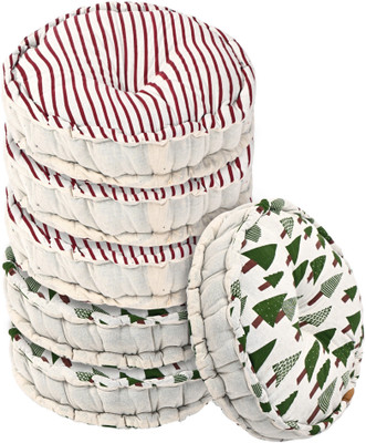 KUBER INDUSTRIES Microfibre Solid Chair Pad Pack of 6(Maroon, Green)