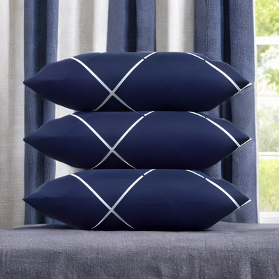 Urmila Creation Polyester Fibre Sleeping Pillow Pack of 3 Solid LUXURY(Blue)