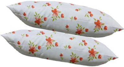 brightjex Microfibre Solid Sleeping Pillow Pack of 2(Orange Flowers)