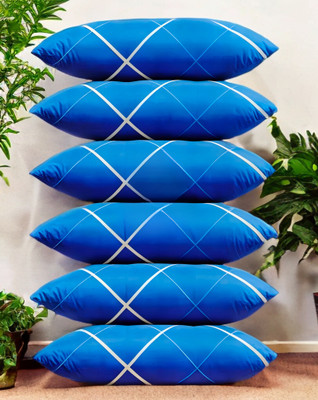 GUNVAR INDIA PRIVATE LIMITED LUXURY Polyester Fibre Solid Sleeping Pillow Pack of 6(Blue)