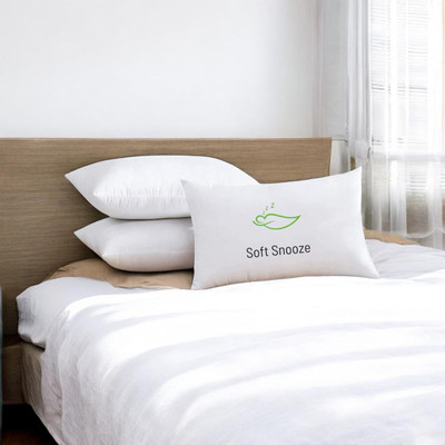 SOFT SNOOZE Soft Luxury Microfibre Solid Sleeping Pillow Pack of 3(White)