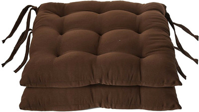Barbican Microfibre Solid Chair Pad Pack of 2(Brown)