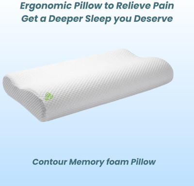 MIVOR Memory Foam Solid Orthopaedic Pillow Pack of 1(White)