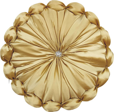 RACCOON Decorative Touch Microfibre Solid Cushion Pack of 1(Gold)