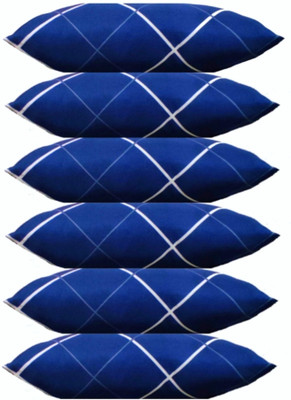 NKSNIMYSTORE Polyester Fibre Solid Sleeping Pillow Pack of 6(Blue)