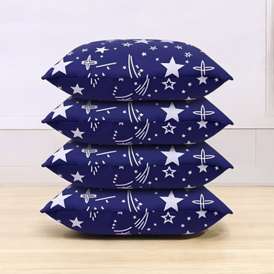 GZZZSD Microfibre Solid Sleeping Pillow Pack of 4(Blue)