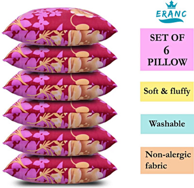 VILLAGERS LUXURY Cotton Floral Sleeping Pillow Pack of 6(Multicolor)