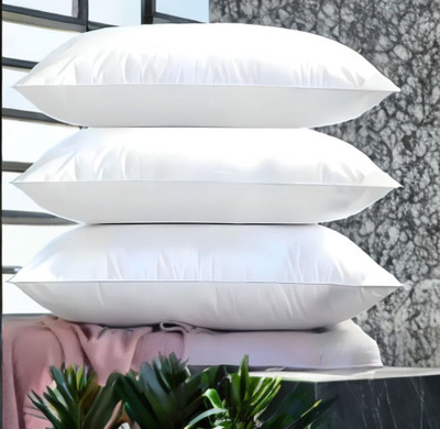 LIPONOS Polyester Fibre Sleeping Pillow Pack of 3 Solid LUXURY(White)