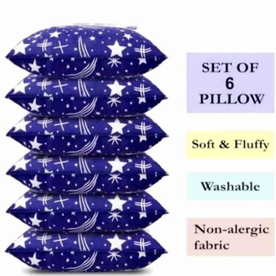 GUNVAR INDIA PRIVATE LIMITED LUXURY Polyester Fibre Abstract Sleeping Pillow Pack of 6(Blue)