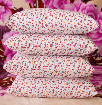 VILLAGERS FLORAL Polyester Fibre Floral Sleeping Pillow Pack of 4(Multicolor)