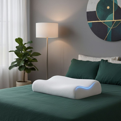 MIVOR Memory Foam Orthopaedic Pillow Pack of 1 Solid(White, Orthopedic Contour Cervical Pillow, |Stomach| Anti- Snoring| Side Sleepers)