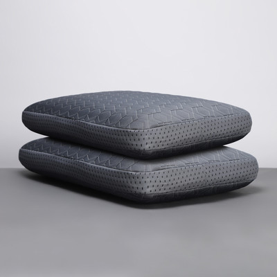 LA VERNE Luxury Memory Foam Geometric Sleeping Pillow Pack of 2(Grey)